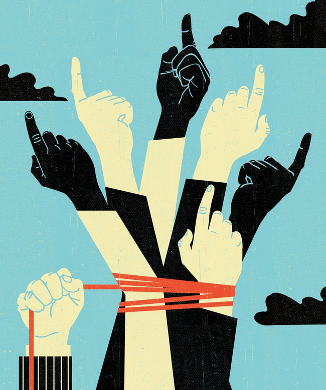 hands tied illustration