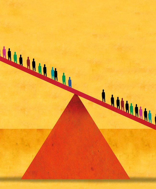 people on a scale illustration