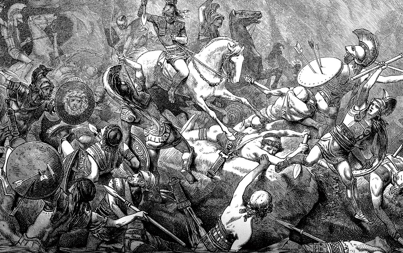 ancient war etching